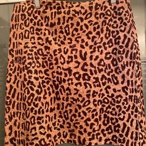 Jones New York Leopard Print Pencil Corduroy Skirt Sz 8